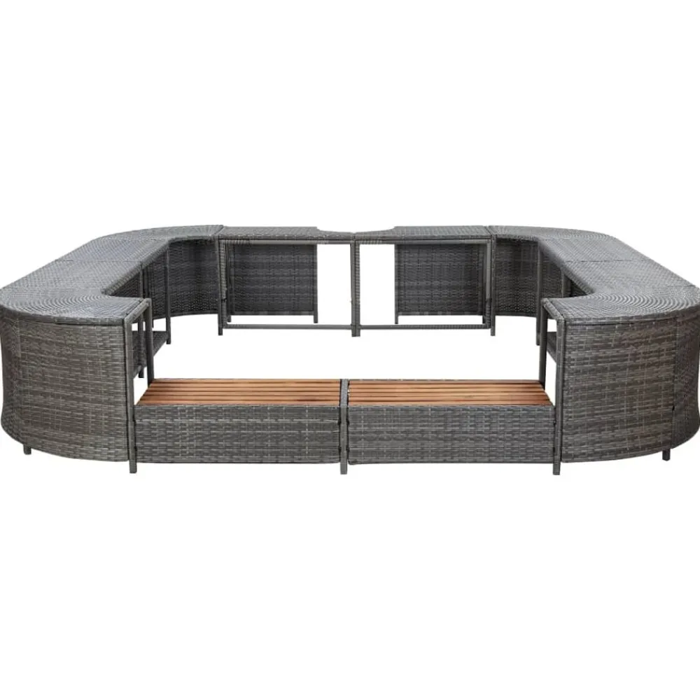 Spa-ombouw vierkant 268x268x55 cm poly rattan>vidaXL Discount