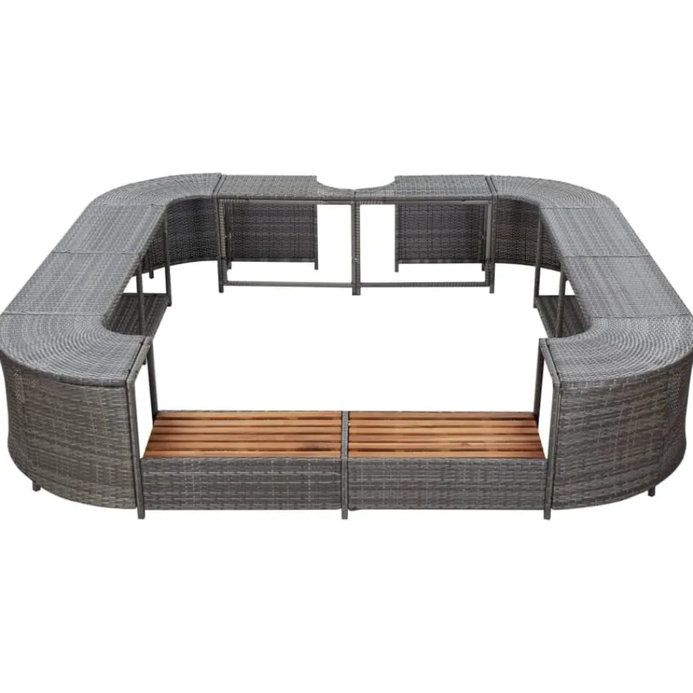 Spa-ombouw vierkant 268x268x55 cm poly rattan>vidaXL Discount
