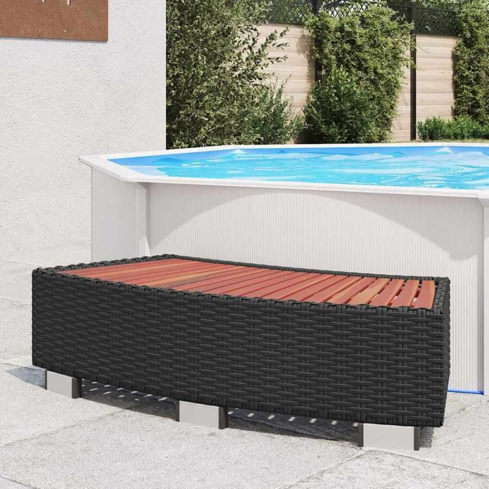 Zwembaden & Spa'S*vidaXL Spatrap 92x45x25 cm poly rattan Zwart