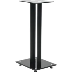 Elektronica*vidaXL Speakerstandaarden zuil-ontwerp gehard glas 2 st Zwart