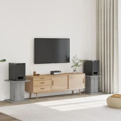 Elektronica*vidaXL Speakerstandaards 2 st 30x30x40 cm bewerkt hout Grijs sonoma