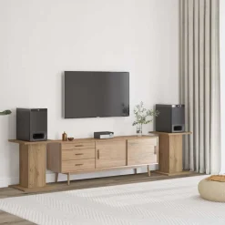 Speakerstandaards 2 st 30x30x40 cm hout artisanaal kleurig>vidaXL Outlet