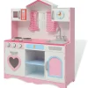Speelgoed*vidaXL Speelgoedkeuken roze en wit 82x30x100 cm hout