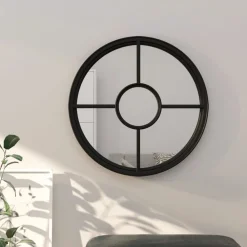 Woon- & Tuinaccessoires*vidaXL Spiegel rond 40x4 cm ijzer Zwart