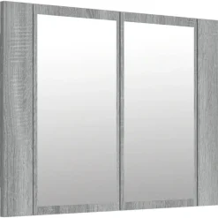 Spiegelkast LED 60x12x45 cm bewerkt hout eiken>vidaXL Online