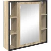Kasten & Opbergmeubelen*vidaXL Spiegelkast met plank Sonoma Eiken 60 x 16 x 60 cm Bewerkt hout