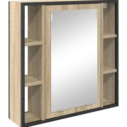 Kasten & Opbergmeubelen*vidaXL Spiegelkast met plank Sonoma Eiken 60 x 16 x 60 cm Bewerkt hout