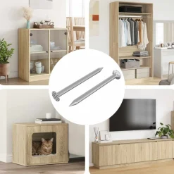 Bouwbeslag*vidaXL Spijkers voor hout 2 stuks Zilver Ø 3 x 15 mm Metaal