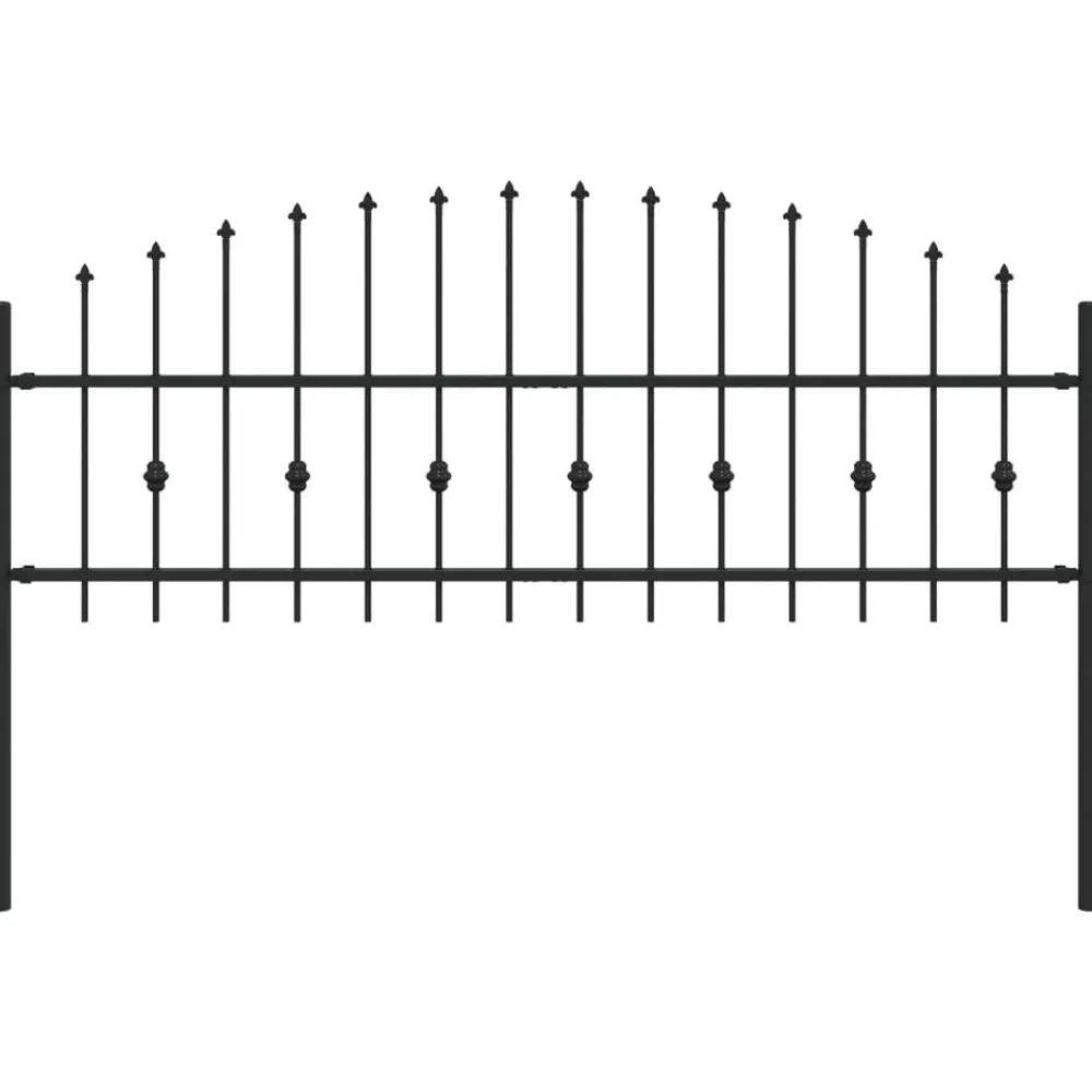 Spike Fence Asten Zwart 200 x 130 cm Gepoedercoat staal>vidaXL Sale