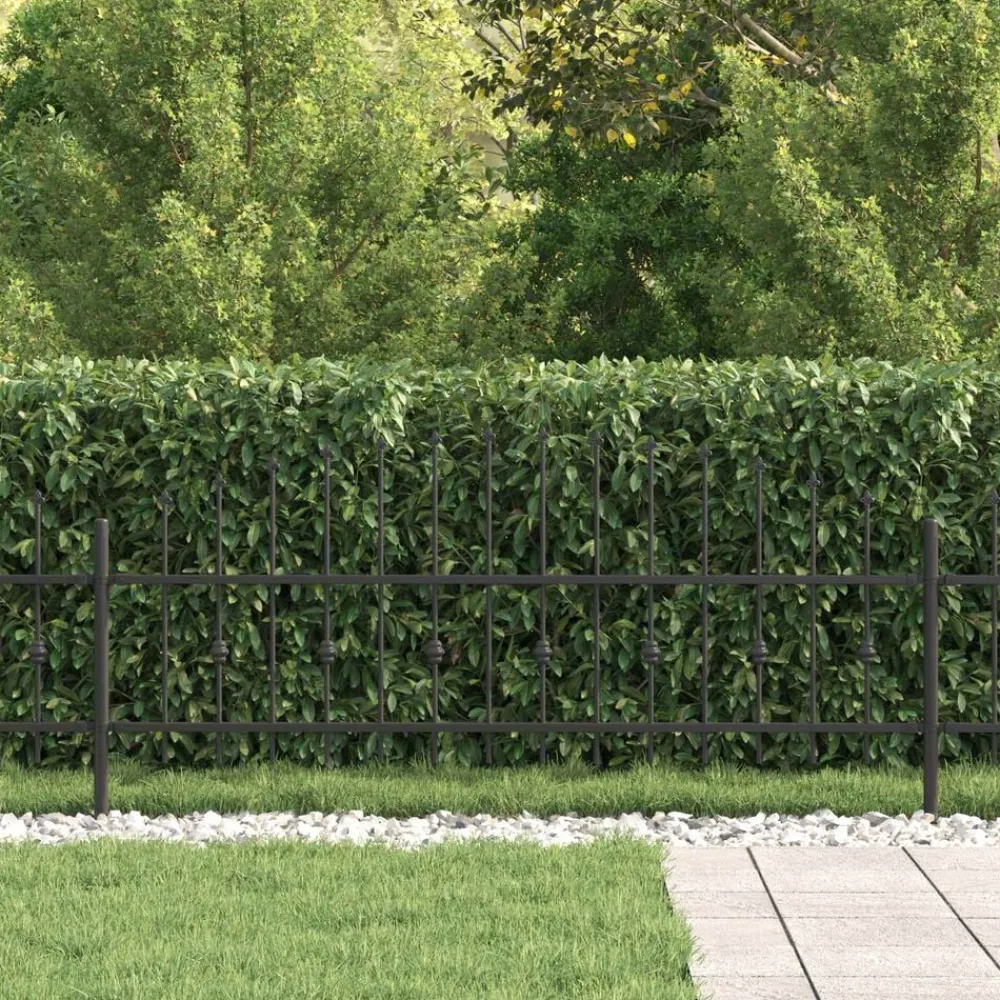 Spike Fence Asten Zwart 200 x 130 cm Gepoedercoat staal>vidaXL Sale