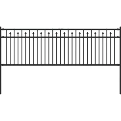 Tuinafscheidingen*vidaXL Spike Hek Baarlo Zwart 200 x 110 cm Gepoedercoat staal