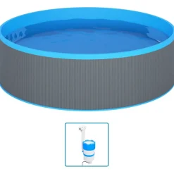 Zwembaden & Spa'S*vidaXL Splasher pool met hangende skimmer en pomp 350x90 cm Grijs
