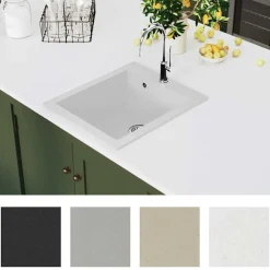 Spoelbak opbouw enkele bak graniet><noscript><img width=