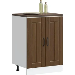 Kasten & Opbergmeubelen*vidaXL Spoelbakonderkast Lucca bewerkt hout kleur Bruin eiken