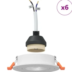 Verlichting*vidaXL Spotje 6 pcs 9 x 9 x 2 cm Aluminium Wit