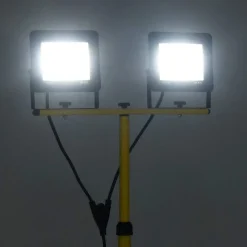 Verlichting*vidaXL Spotlight met statief LED 2x50 W Koudwit