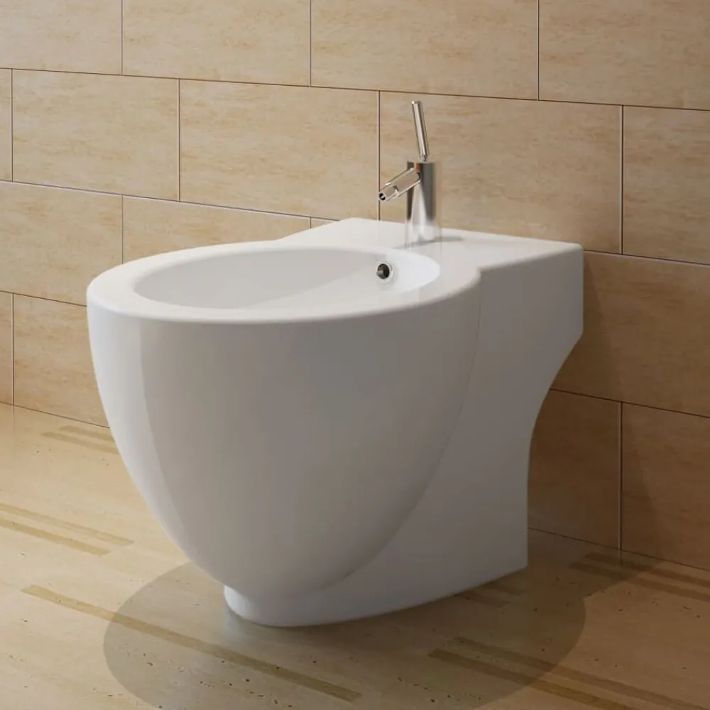 Staand bidet rond keramiek wit>vidaXL New