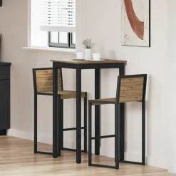 Tafels*vidaXL Staande Bartafel Bewerkt hout artisanaal eikenkleurig