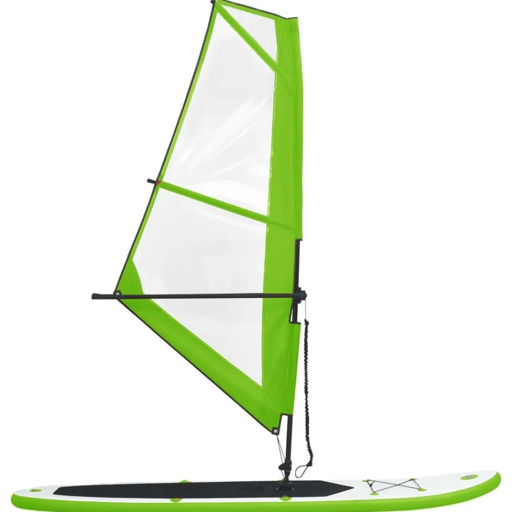 Buitensport*vidaXL Stand Up Paddleboard opblaasbaar met zeilset en wit Groen