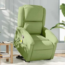 Stoelen*vidaXL Sta-op-massagestoel verstelbaar fluweel Lichtgroen
