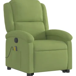 Stoelen*vidaXL Sta-op-massagestoel verstelbaar fluweel Lichtgroen