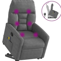 Sta-op-massagestoel verstelbaar microvezelstof>vidaXL Outlet
