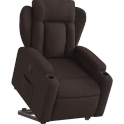 Stoelen*vidaXL Sta-op-stoel elektrisch stof Donkerbruin