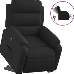 Stoelen*vidaXL Sta-op-stoel elektrisch verstelbaar stof Zwart
