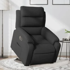 Stoelen*vidaXL Sta-op-stoel elektrisch verstelbaar stof Zwart