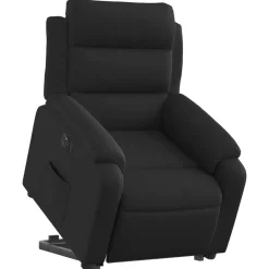 Stoelen*vidaXL Sta-op-stoel elektrisch verstelbaar stof Zwart