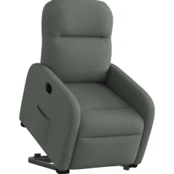 Stoelen*vidaXL Sta-op-stoel elektrisch verstelbaar stof Donkergrijs