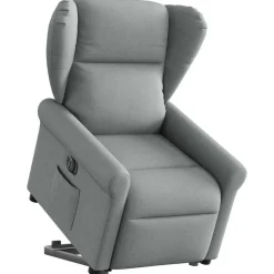 Stoelen*vidaXL Sta-op-stoel elektrisch verstelbaar stof Lichtgrijs