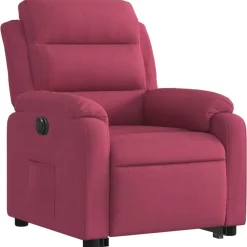 Stoelen*vidaXL Sta-op-stoel elektrisch verstelbaar fluweel Wijnrood