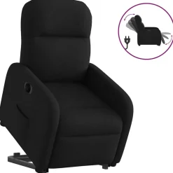 Stoelen*vidaXL Sta-op-stoel elektrisch verstelbaar stof Zwart