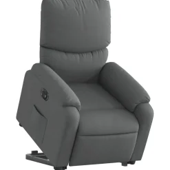 Stoelen*vidaXL Sta-op-stoel elektrisch verstelbaar stof Donkergrijs
