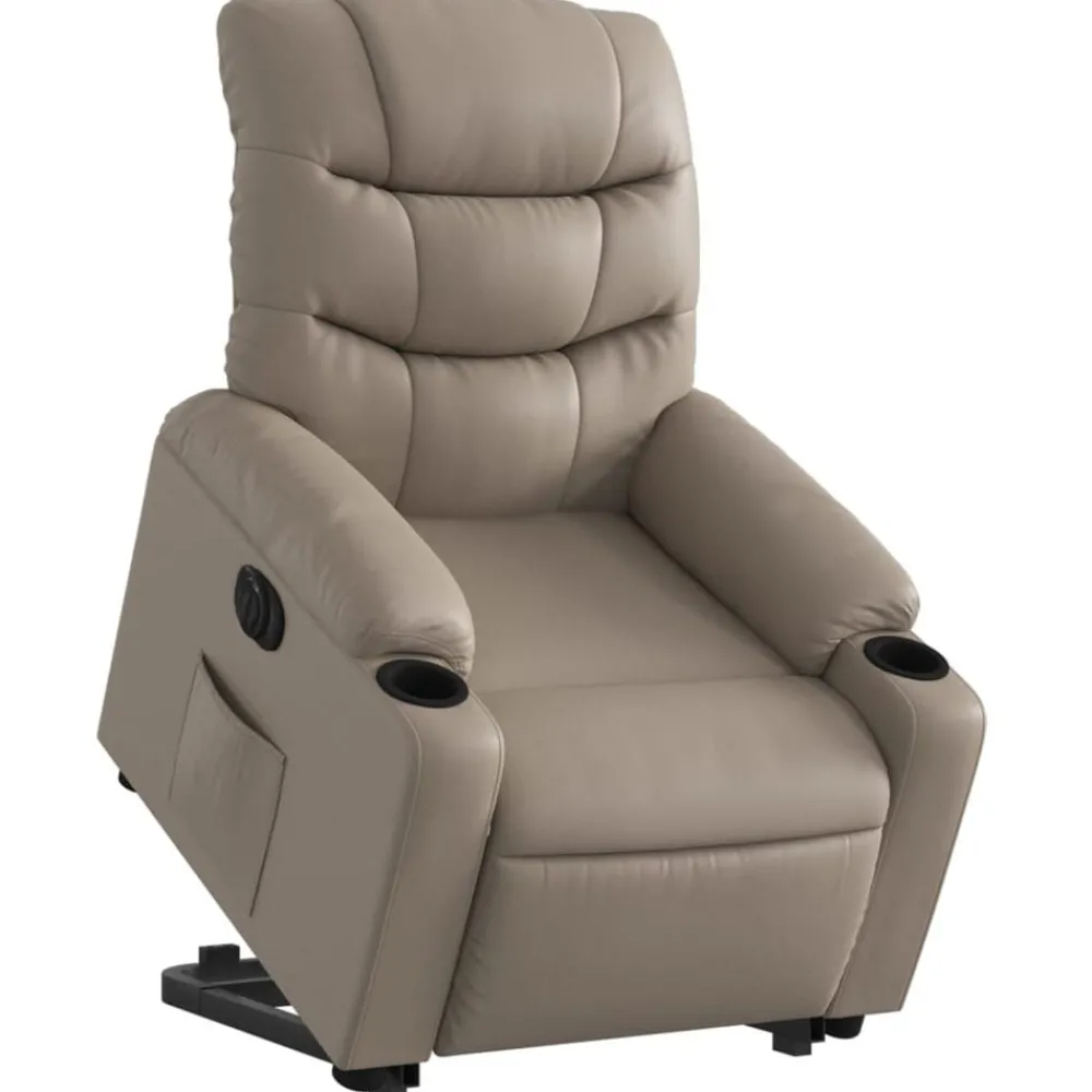 Stoelen*vidaXL Sta-op-stoel elektrisch kunstleer kleurig Cappuccino