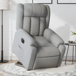 Stoelen*vidaXL Sta-op-stoel elektrisch verstelbaar stof Lichtgrijs