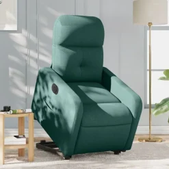 Stoelen*vidaXL Sta-op-stoel elektrisch stof Donkergroen