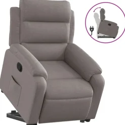 Stoelen*vidaXL Sta-op-stoel verstelbaar stof Taupe