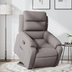Stoelen*vidaXL Sta-op-stoel verstelbaar stof Taupe