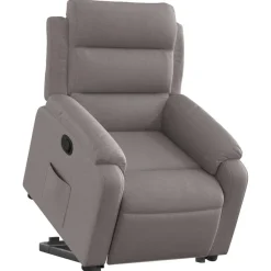 Stoelen*vidaXL Sta-op-stoel verstelbaar stof Taupe