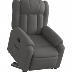 Stoelen*vidaXL Sta-op-stoel verstelbaar stof Donkergrijs