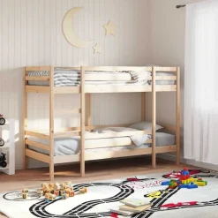 Bedden & Accessoires*vidaXL Stapelbed massief grenenhout 80x200 cm Naturel