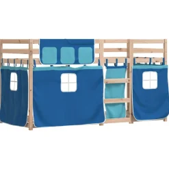 Stapelbed met gordijnen 90x200 cm massief grenenhout><noscript><img width=