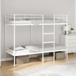 Bedden & Accessoires*vidaXL Stapelbed zonder matras 75x190 cm staal Wit