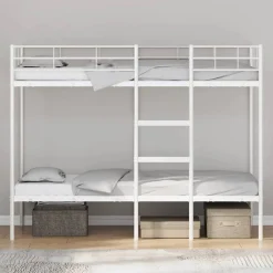Bedden & Accessoires*vidaXL Stapelbed zonder matras 75x190 cm staal Wit