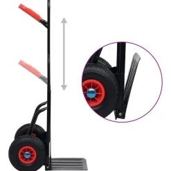 Gereedschap*vidaXL Steekwagen telescopisch 200 kg zwart en rood