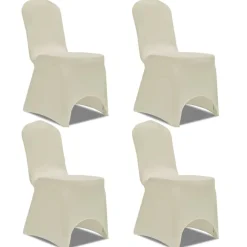 Stoelhoes stretch 4 stuks Crèmekleurig>vidaXL Outlet