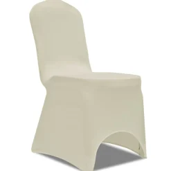 Stoelhoes stretch 4 stuks Crèmekleurig>vidaXL Outlet