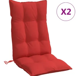 Woon- & Tuinaccessoires*vidaXL Stoelkussens 2 st hoge rug oxford stof Rood